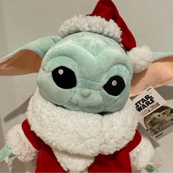 HTF Disney Baby Yoda Plush Star Wars Mandalorian Grogu Holiday Greeter 2022 - Picture 11 of 13